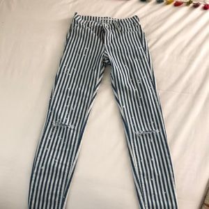 Zara striped jeans